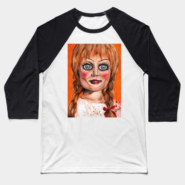 Annabelle Doll Baseball T-Shirt by Donnaistic